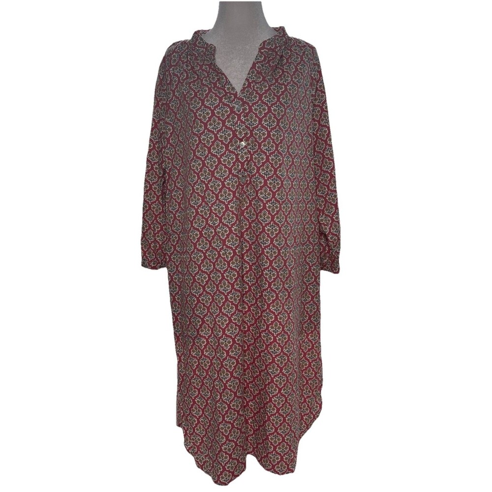 J. Jill Dress M Petite Floral Cottagecore Minimalist Summer Boho Tunic Midi